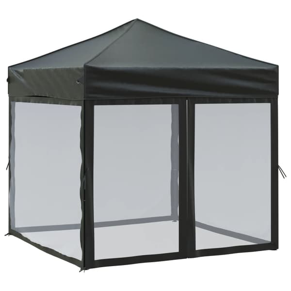 vidaXL foldbart festtelt med sider sort 2x2 m