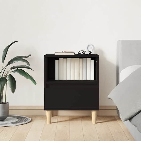 vidaXL sengebord sort 40x35x50 cm