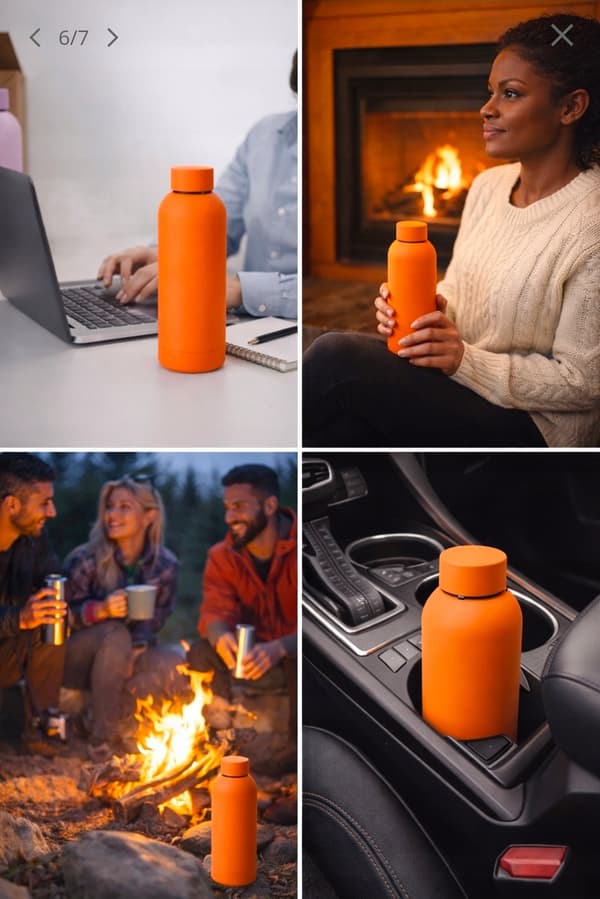 500 ml ståltermosflaska för varma och kalla drycker, orange