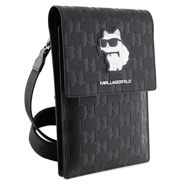 Karl Lagerfeld Saffiano Monogram Choupette Håndtaske, Sort