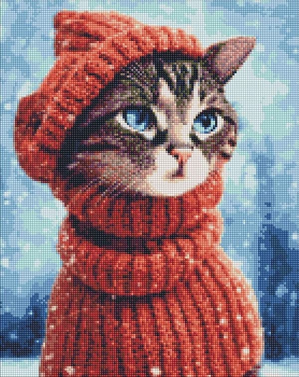 Diamantmosaik - Mærkelig kat 40x50cm