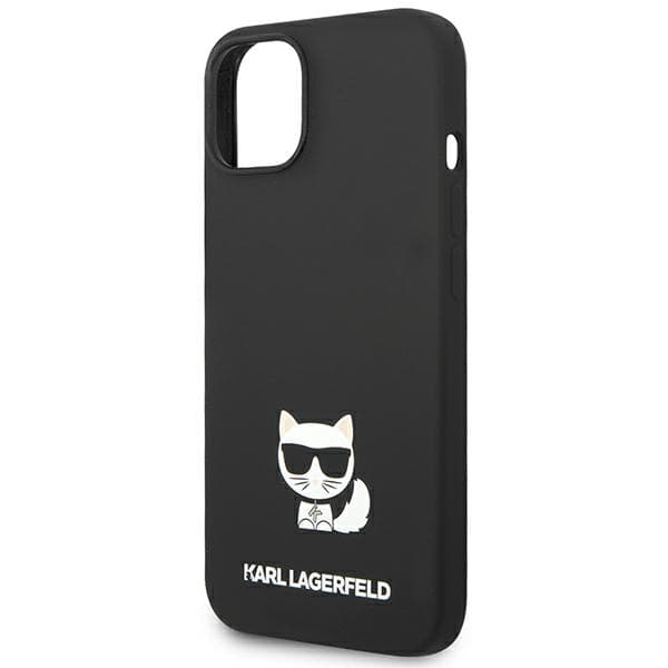 Karl Lagerfeld Silikone Choupette Body Cover til iPhone 14 Plus, Sort