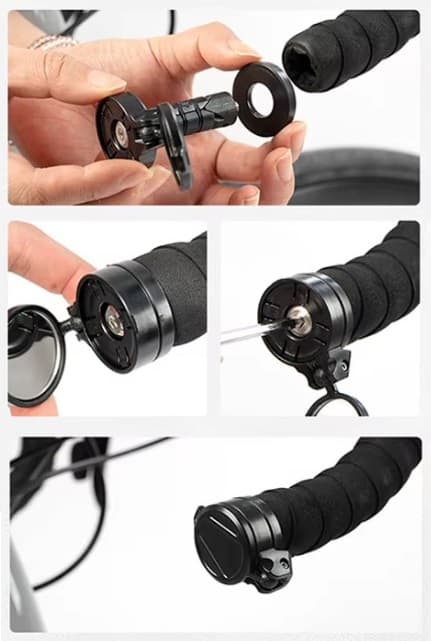 Mini backspegel för cykel, 360° vridbar, fällbart styre