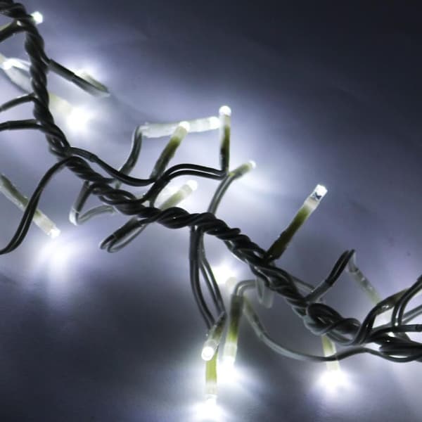Juletræslys 288 LED larveformede, hvide, 2 m