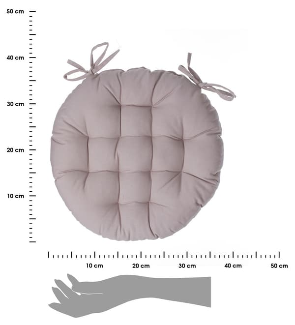 Beige rund stolehynde