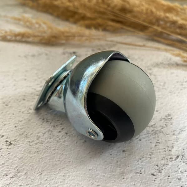 Möbelhjul, gummi, SVÄNGBART, runt, 50 mm diameter