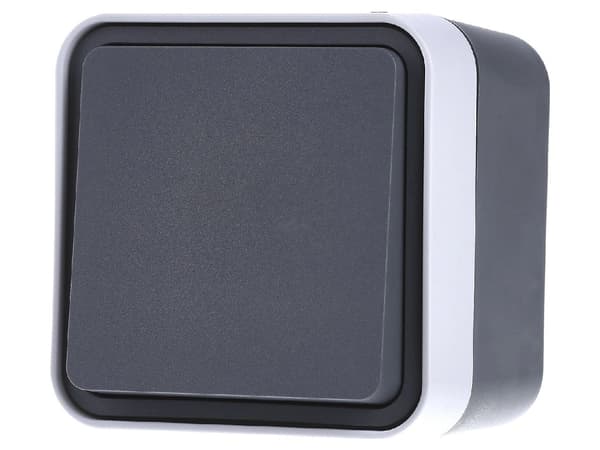 Hager Enkel ljusströmbrytare IP55 Grå