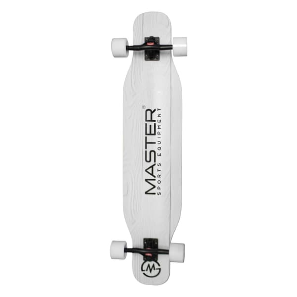 Longboard MASTER 42" Skateboard i lönn 107cm - Design: Vitt trä