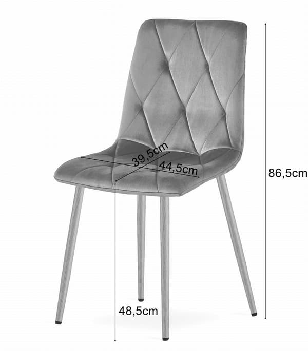 LIBRA stol - marineblå fløjl / træfarvede ben x 4
