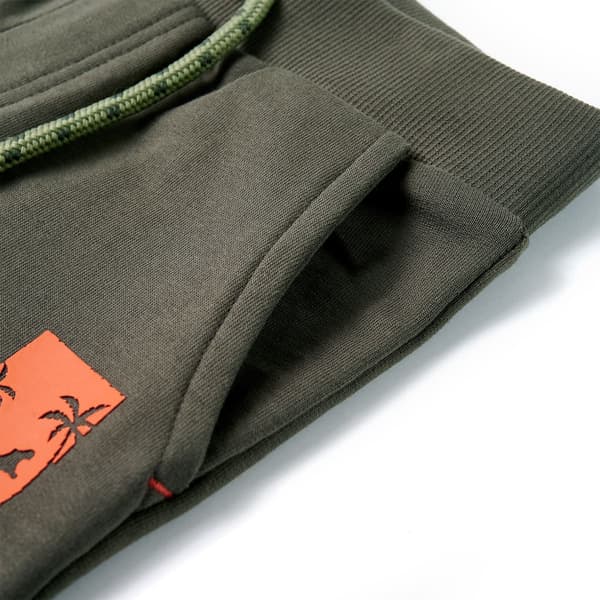 Børneshorts med snøre, mørk khaki, 116