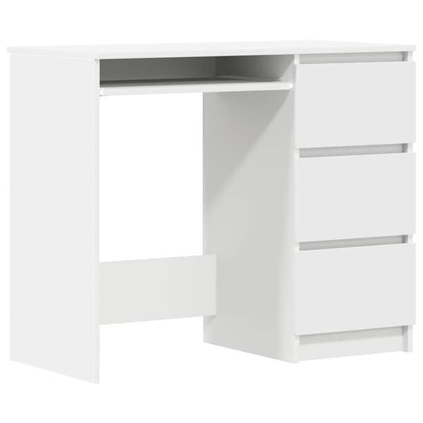 vidaXL skrivebord, hvid, 90x45x76 cm, spånplade