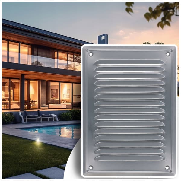 METAL rektangulær ventilationsrist 165x230mm - grafit