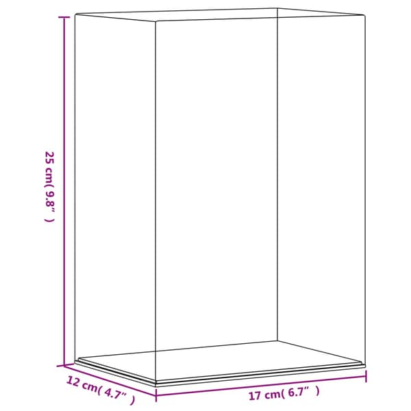 vidaXL Displaylåda, Transparent, 17x12x25 cm, Akryl