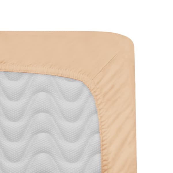 Bomuldslagner 90x200 glat satin, lys beige