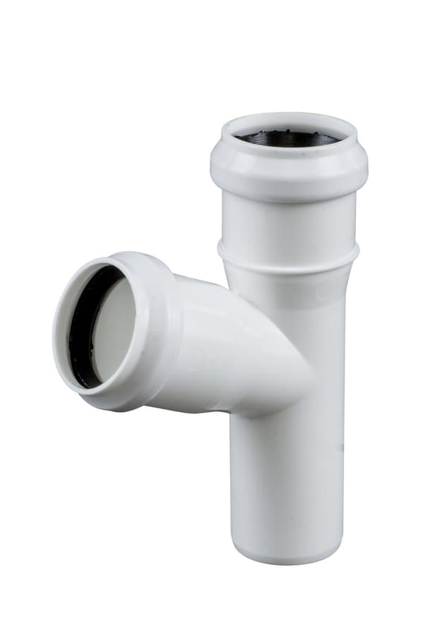 PP-HT 32x32/67 sanitært T-stykke, til internt spildevand, hvid,