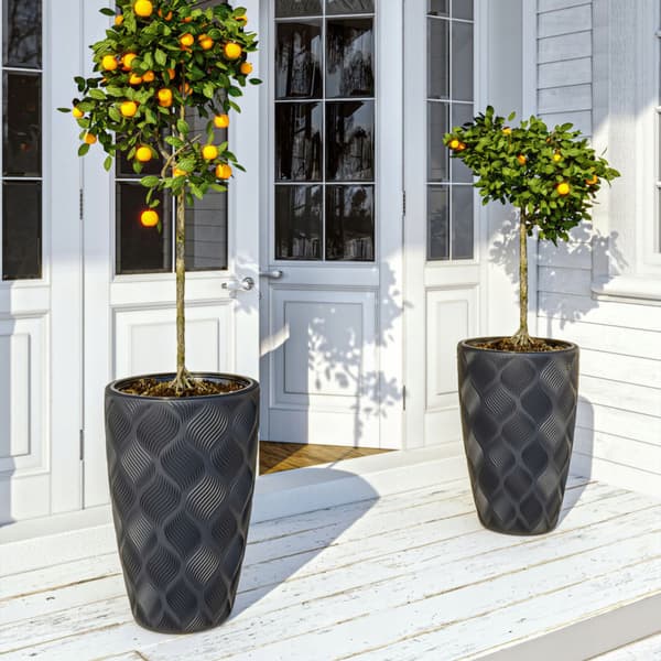 Flow Slim 40 Rund Blomkruka | Antracit