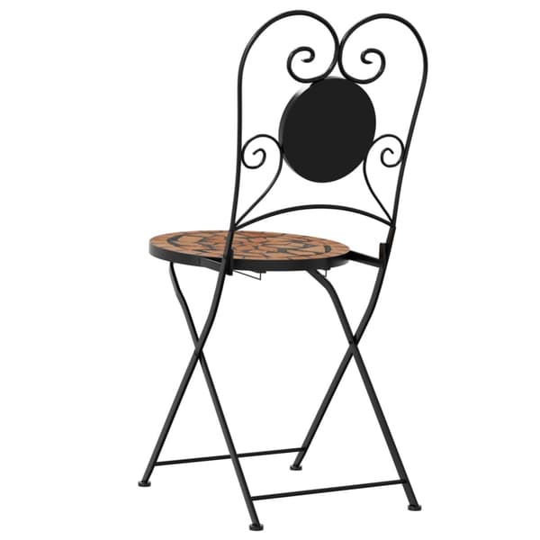 vidaXL foldbare bistrostole, sæt med 2, terrakotta, keramik