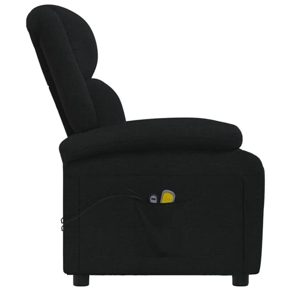 vidaXL elektrisk massagestol, sort, stof