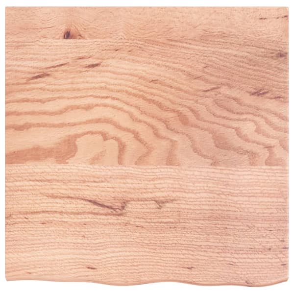 vidaXL bordplade lysebrun 60x60x2 cm massivt egetræ