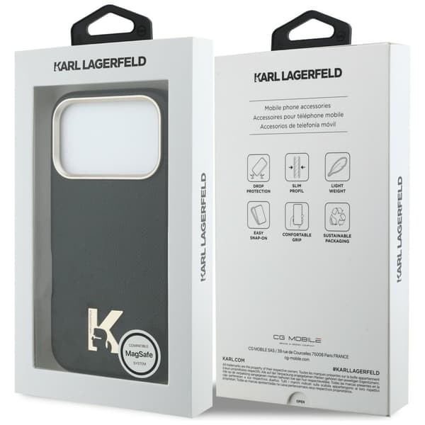 Karl Lagerfeld Karl Head Logo MagSafe-etui til iPhone 17 Pro, sort
