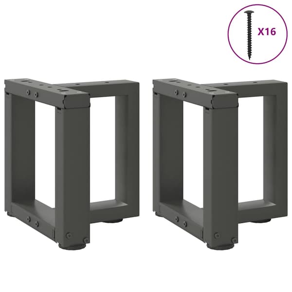 vidaXL Soffbordsben, 2 st., Antracit, 30x25x(30-31) cm