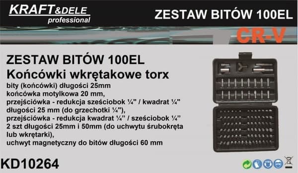 Sats med torx-bits KD10264 100 st.