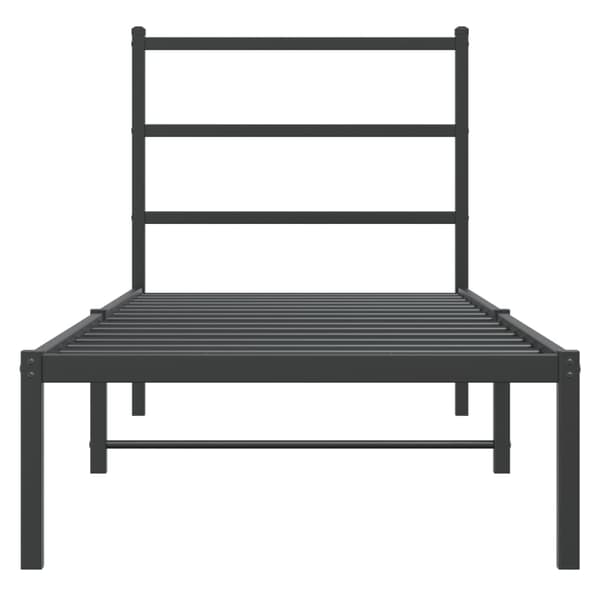 vidaXL metalsengestel med hovedgærde sort 80x200 cm