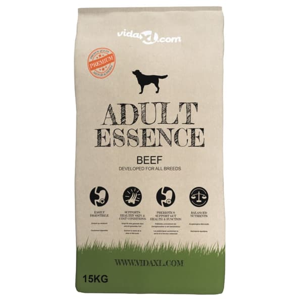 vidaXL Adult Essence Nötkött Torrfoder för hundar, 15 kg