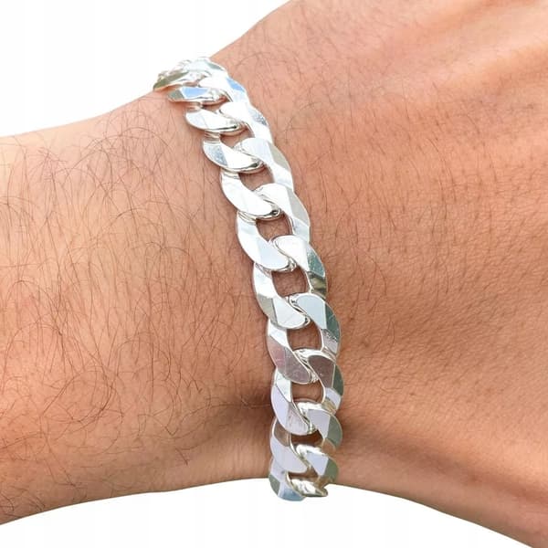 TJOCKT SILVERARMBAND 11mm/23cm 925 SILVER HERRPANELMÄNGD