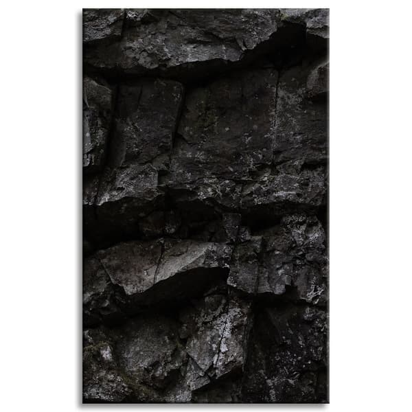 Lærredstryk Natur Sorte sten 50x80 cm