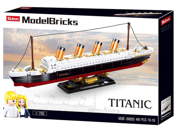 Sluban ModelBricks -palikat, laiva Titanic 481 element B0835 Laiva 1:700