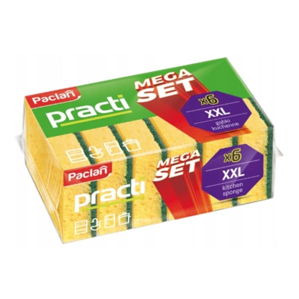 Mega Sæt Paclan Practi opvaskesvampe 6 stk.