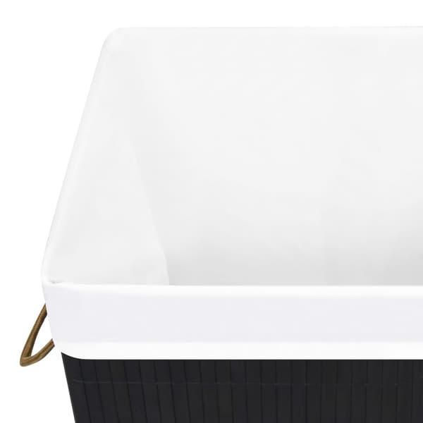 vidaXL bambus vasketøjskurv sort