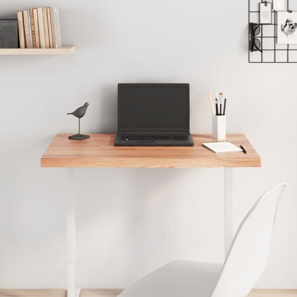 vidaXL bordplade lysebrun 80x40x(2-4)cm massivt egetræ