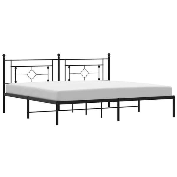 vidaXL metalsengestel med hovedgærde sort 193x203 cm