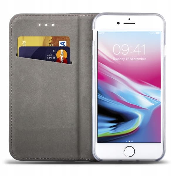 Fodral för APPLE iPhone 6 / 6s SMART BOOKFODRAL PLÅNBOK RÖD + GLAS