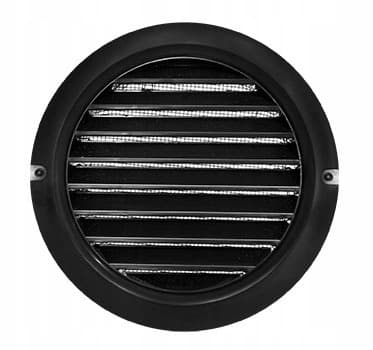 Ventilationsåbninger rund ventilationsgitter med net og krave, 100 mm diameter, sort MW100KOBLK