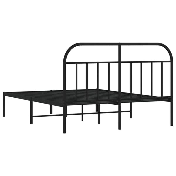 vidaXL metalsengestel med hovedgærde sort 140x200 cm