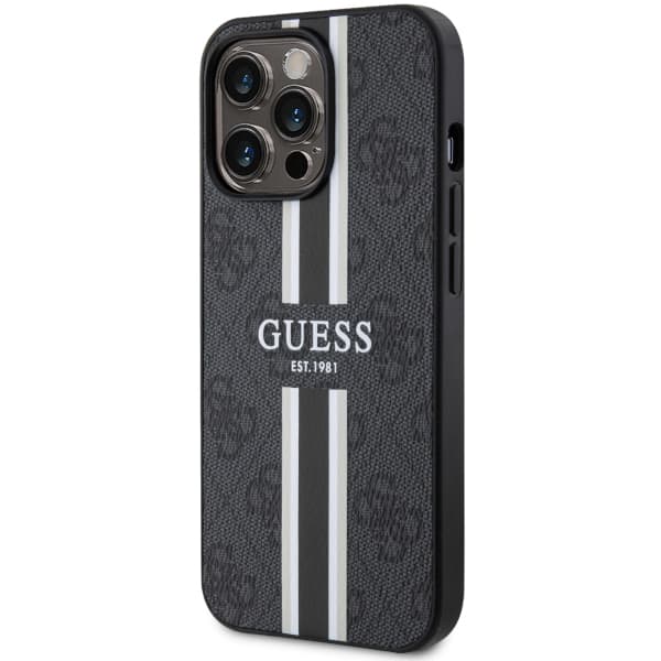 Guess 4G Printed Stripes MagSafe-etui til iPhone 13 Pro / 13, sort