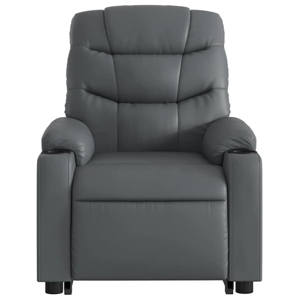 vidaXL Lyftbar massagefåtölj, grå, konstläder