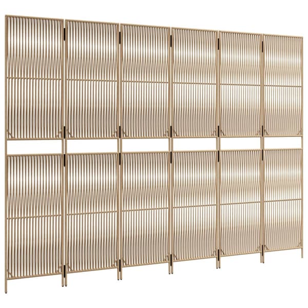 vidaXL 6-panels rumdeler, beige, polyrattan