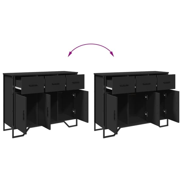 vidaXL skab, sort, 97x32,5x74,5 cm, træbaseret materiale