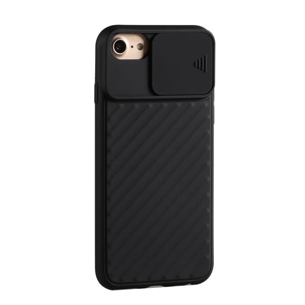 Blødt TPU CamShield-cover til SE 2020/8/7/6/6S 4.7 - Sort