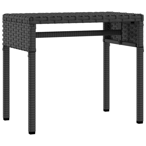 vidaXL dagseng med baldakin og bord, sort, polyrattan