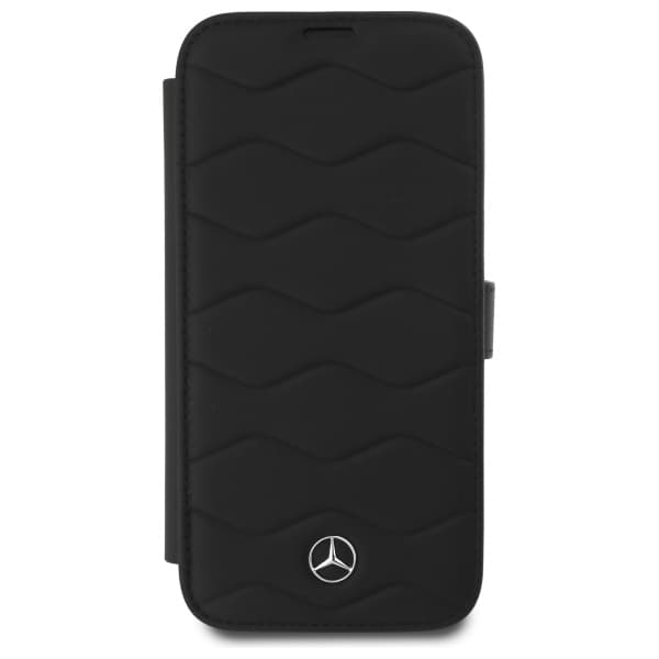 Mercedes MB Waves Läderfodral till iPhone 16 Pro Max, Svart