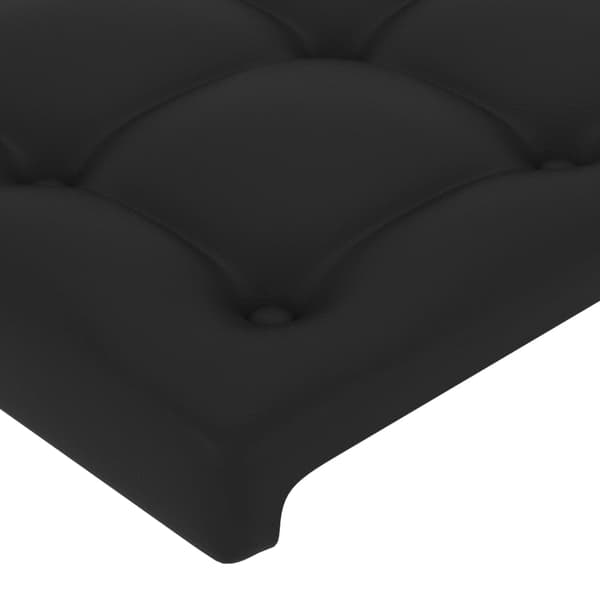 vidaXL sengegavl til seng, sort, 200x5x118/128 cm, kunstlæder