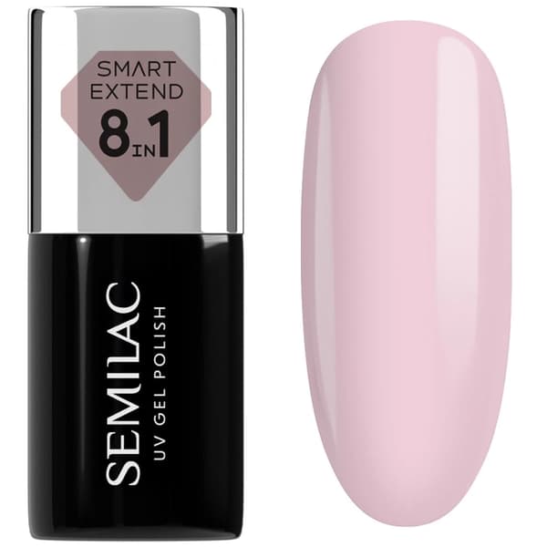 Semilac Smart Extend 8in1 Nagellack, Bas, Topp 7ml - 809 Tender Pink