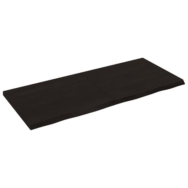 vidaXL hylde mørkebrun 140x60x(2-4) cm egetræsfinish
