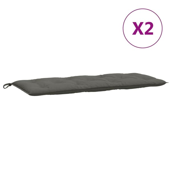 vidaXL Trädgårdsbänkdynor, set om 2, mörkgrå melerad