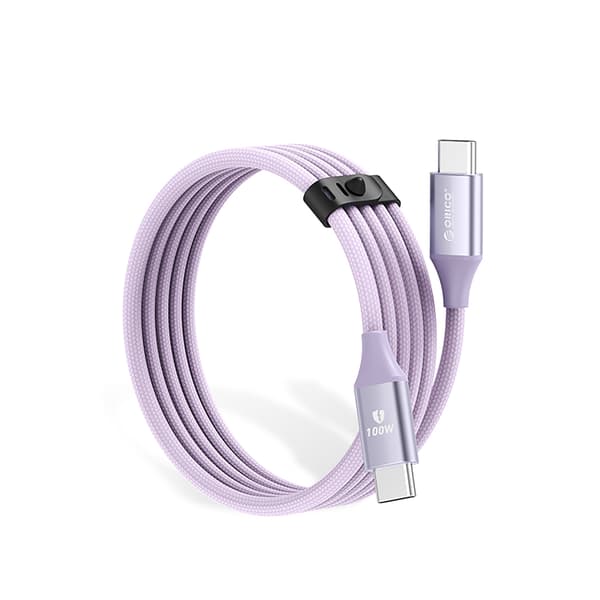 CDX 100W 5A strømforsyning USB-C kabel 1m - lilla